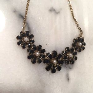 Black flower necklace